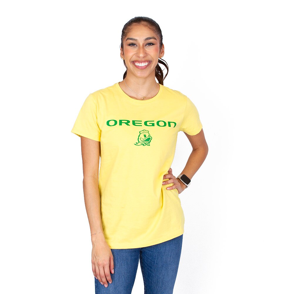 Ducks Spirit, McKenzie SewOn, Yellow, Crew Neck, Cotton, Women, Ideal, T-Shirt, 941497